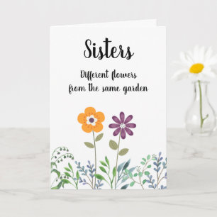 Sister(s) Pretty Floral Blank Inside Birthday Card