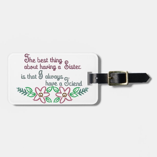 Sister Saying Luggage Tag (Front Horizontal)