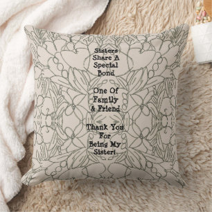 Sister Sentiment Abstract Cushion