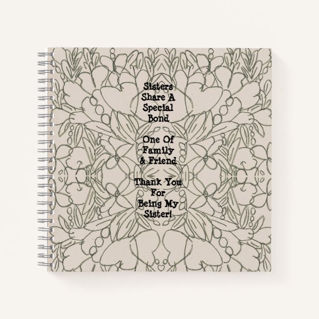 Sister Sentiment Abstract Notebook (Front)