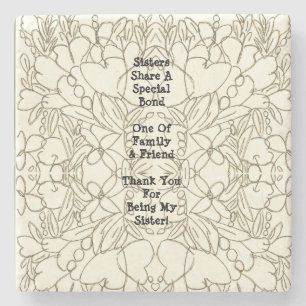 Sister Sentiment Abstract Stone Coaster