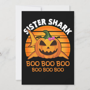 Sister Shark Boo Boo Boo Funny Halloween Gifts Holiday Card