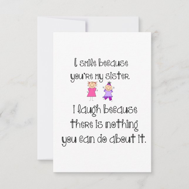 sister smile thank you card (Front)