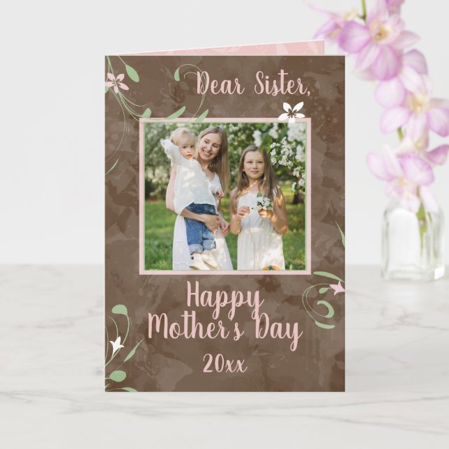 Sister Spring Sprouts Grandma Mother's Day Photo Card (Orchid)