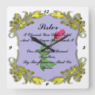 SISTER SQUARE WALL CLOCK