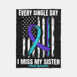 Sister Suicide Awareness Prevention American Flag Fleece Blanket