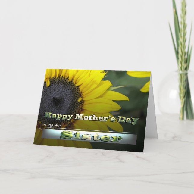 Sister Sunflower Happy Mother Day  Garden flower Card (Front)
