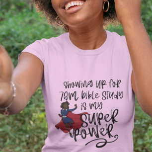 SISTER SUPER POWER (Dark Skin) Pink Short Sleeve T-Shirt