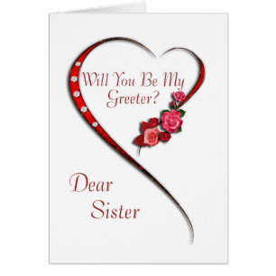 Sister, Swirling heart greeter invite