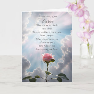 Sister Sympathy with Pink Rose Clouds Spiritual Card
