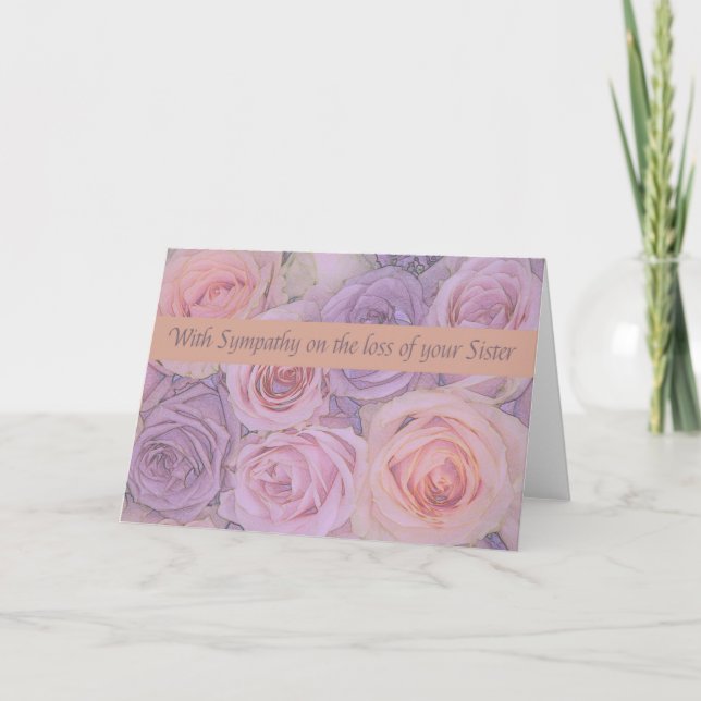 Sister Sympthy card with Roses (Front)