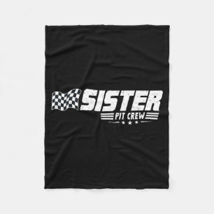 Sister T Crew Race Car Birthday Family Racing Fleece Blanket
