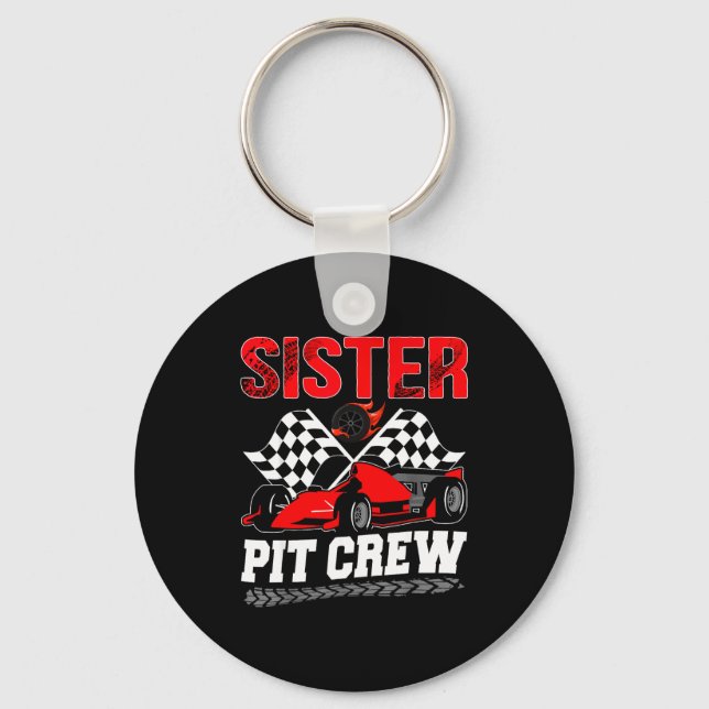 Sister T Crew Racing Family Race Car Birthday Boy  Key Ring (Front)