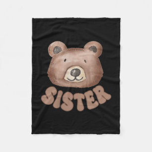 Sister teddy bear 1st birthday boy girl family fleece blanket