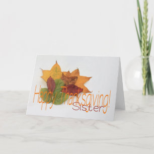 Sister thanksgiving foliage holiday card