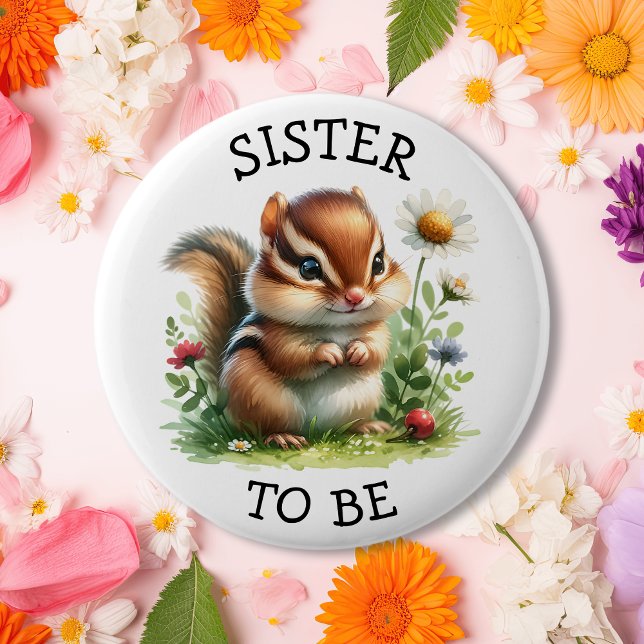 Sister to be | Fox Woodland Themed Baby Shower 6 Cm Round Badge (Creator Uploaded)