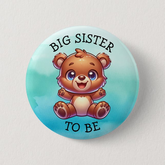 Sister To Be | Woodland Creatures Baby Shower  6 Cm Round Badge (Front)