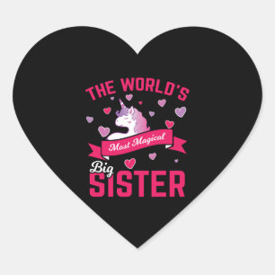 Sister Unicorn Gift Big Sister Magical Unicorn Heart Sticker