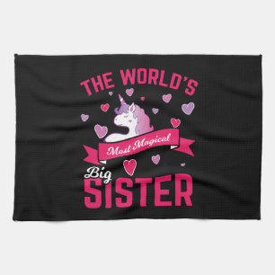 Sister Unicorn Gift Big Sister Magical Unicorn Tea Towel