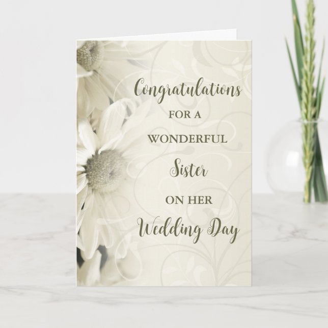 Sister Wedding Day Congratulations Card (Front)