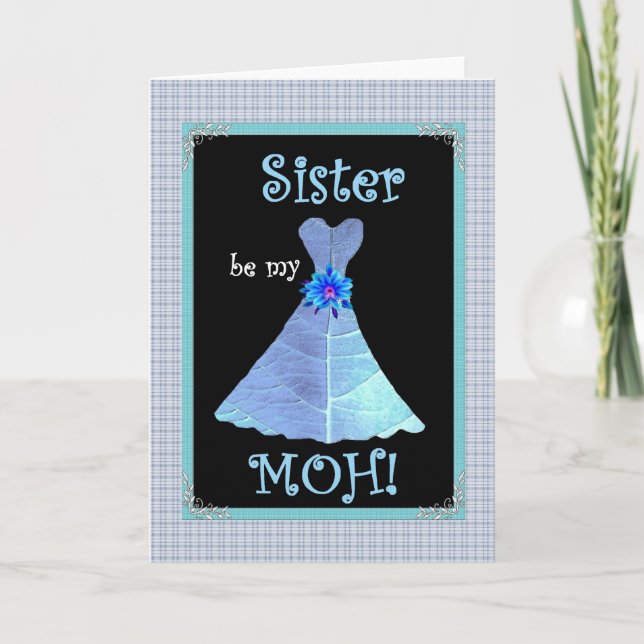 SISTER Wedding  Invite - Blue Gown (Front)