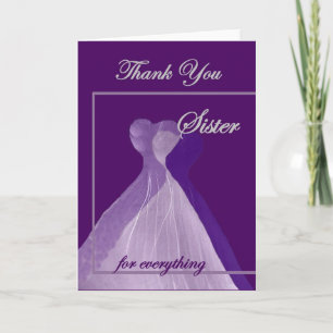 SISTER Wedding THANK YOU Card