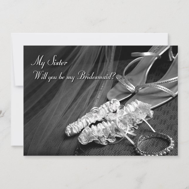 sister Will you be my Bridesmaid Invitation (Front)