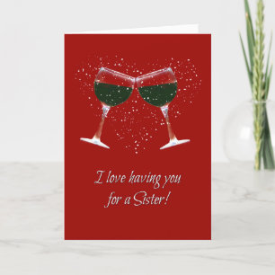 Sister Wine Happy Valentine's Day Card