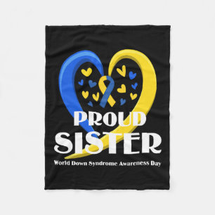 Sister World Down Syndrome Awareness Day Gifts Fleece Blanket