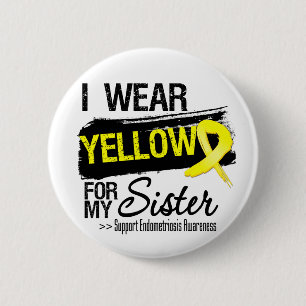 Sister Yellow Ribbon Endometriosis 6 Cm Round Badge