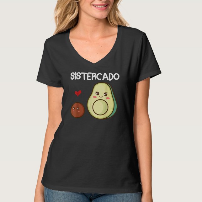 Sistercado Sister Avocado Pregnancy Announcement T-Shirt (Front)