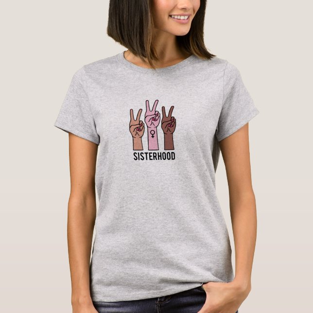 Sisterhood, female hands with peace sign T-Shirt (Front)