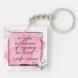 Sisterhood Floral Key Ring