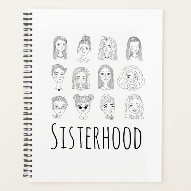 Sisterhood Ink Pen Doodle Drawing Planner (Front)