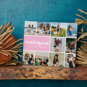 Sisterhood   Modern Square 10 Photos Collage Plaque