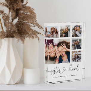 Sisterhood Script   Gift For Sisters Photo Collage Block