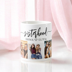 Sisterhood Sisters 3 Photo Collage Keepsake Coffee Mug