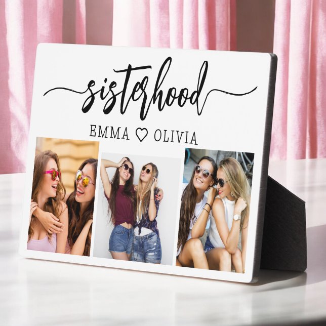 Sisterhood Sisters 3 Photo Collage Keepsake Plaque (Creator Uploaded)