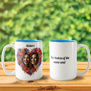 Sisterly Love In Bloom Two-Tone Coffee Mug