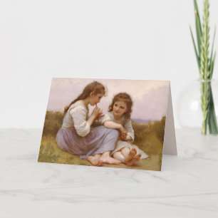 Sisters and Flute Music by Bouguereau Card