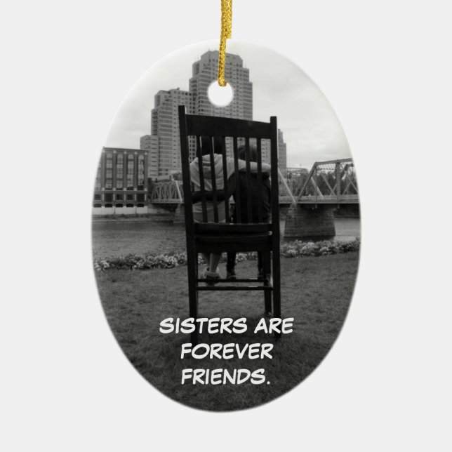 Sisters Are Forever Friends Ceramic Tree Decoration (Front)