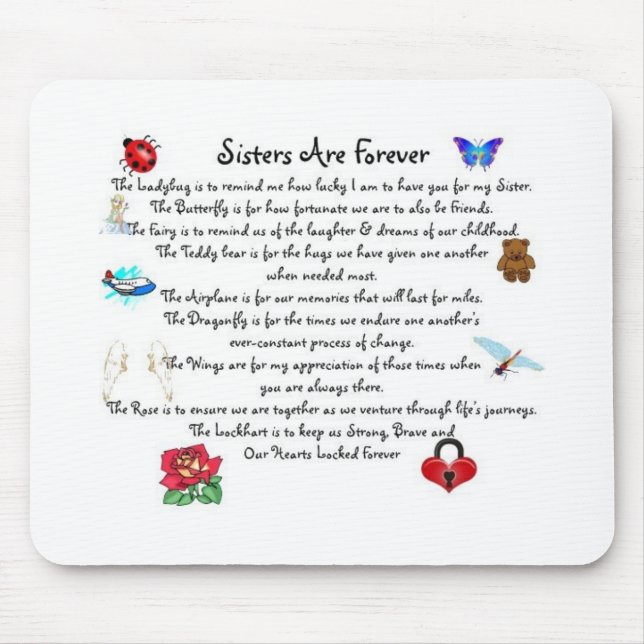 Sisters Are Forever Poem Mouse Pad (Front)