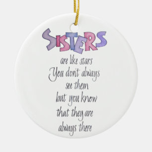 Sisters are like Stars Ceramic Tree Decoration