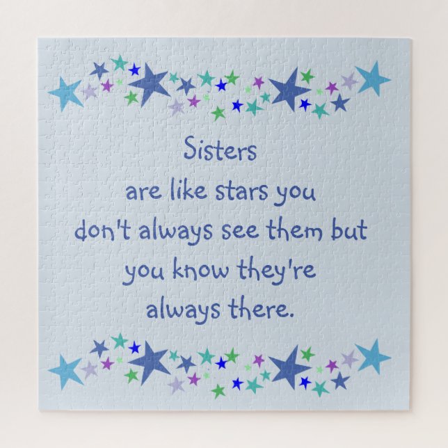 Sisters are like stars Custom Quote Jigsaw Puzzle (Vertical)