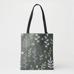 Sisters Are Like Stars Floral Green Tote Bag