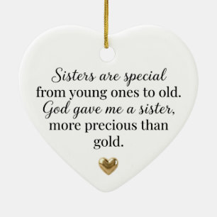 Sisters Are Special God Gave Me a Sister Heart Ceramic Tree Decoration