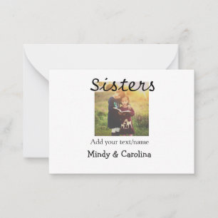 Sisters besties BFF add photo name title family te Card