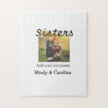 Sisters besties BFF add photo name title family te Jigsaw Puzzle<br><div class="desc">Design</div>
