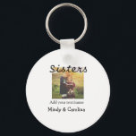 Sisters besties BFF add photo name title family te Key Ring<br><div class="desc">Design</div>