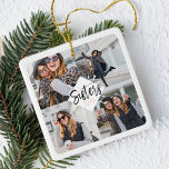 Sisters BFF | Best Friends Forever Photo Collage Ceramic Ornament<br><div class="desc">A special and memorable photo collage gift for sisters. The design features a four photo grid collage layout to display four of your own special sister photos. "Sisters" is designed in a stylish white brush script modern calligraphy with "BFF" displayed in a modern typographic design. Send a memorable and special...</div>